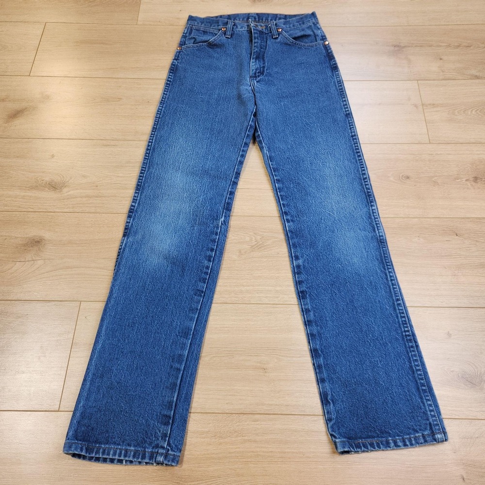 Wrangler 13MWZ Jeans Mens 29x34 Blue Med Wash Cowboy Cut Western Bootcut Denim